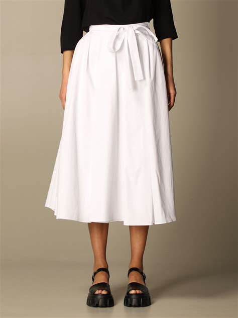 prada skirt white with belt|prada nylon skirt.